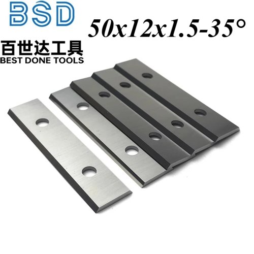 10 ชิ้น ใบมีดคาร์ไบด์กลับด้านได้ 50x12x1.5 มม. 35 องศาสำหรับหัวไสกบเกลียว