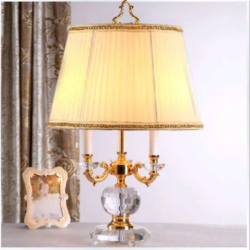 Lámpara de mesa de cristal moderna de lujo - Cristal K9 grado A, 3 luces