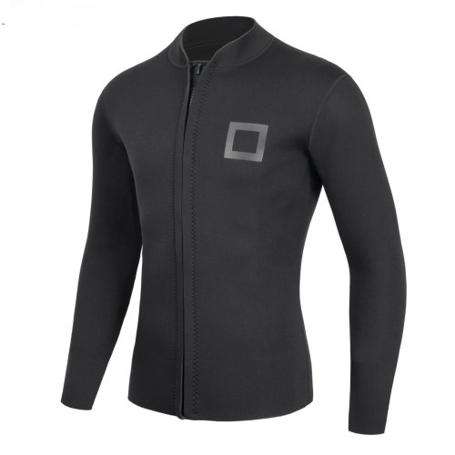 Jaket Atas Wetsuit Pria - Setelan Selam Neoprene 3mm dengan Ritsleting Depan Lengan Panjang untuk Kehangatan & Kenyamanan - Selancar, Snorkeling
