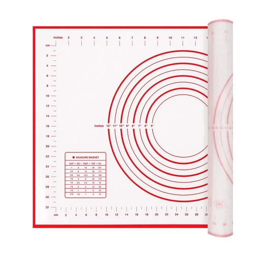 20x16 inch Silicone Pastry Mat, Non-Stick Rolling Dough Mat with Measurements, Thick Baking Surface for Fondant and Oven Liner