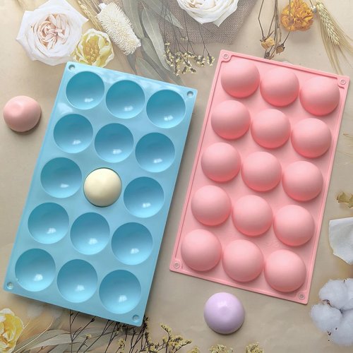 Moule en silicone demi-sphère 3D pour pâtisserie DIY - Pudding, mousse, chocolat - Moule à gâteau écologique