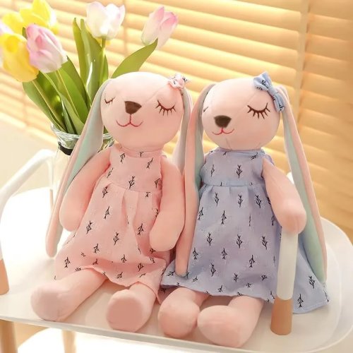 Милий М'який Зайчик, Плюшева Іграшка, Підходить як Подарунок на День Народження або Різдво, Декор на Стіл