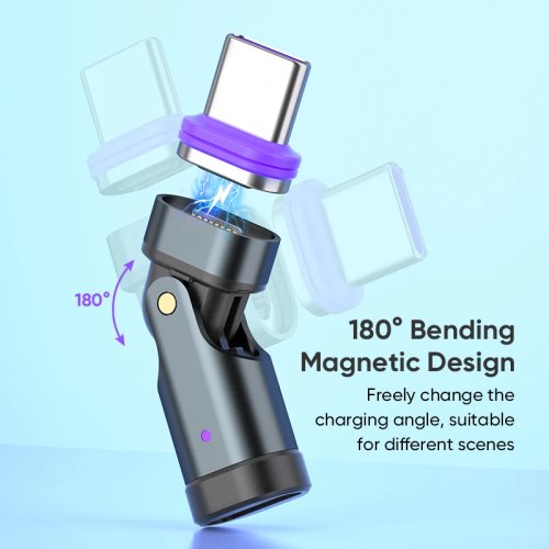 240W 마그네틱 USB-C 고속 충전 어댑터 - Type-C 암컷 변환 케이블 MacBook/Xiaomi 호환
