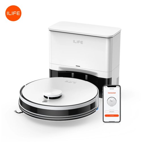 ILIFE A30 Pro Robot odkurzający i mopujący, z automatycznym opróżnianiem, siła ssania 5000Pa, pojemność 60 dni, sterowanie aplikacją i pilotem, 180 minut pracy