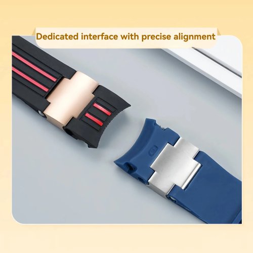 Ersatz-Silikon-Armband 22mm für Ulysse Nardin Tauchen & Navigation Serie 353/8003/263