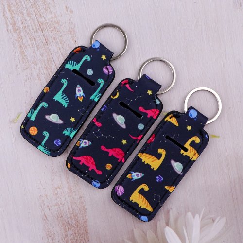 Chaveiro com clipe para batom, padrão animal – Pingente de bolsa moderno, acessório de viagem