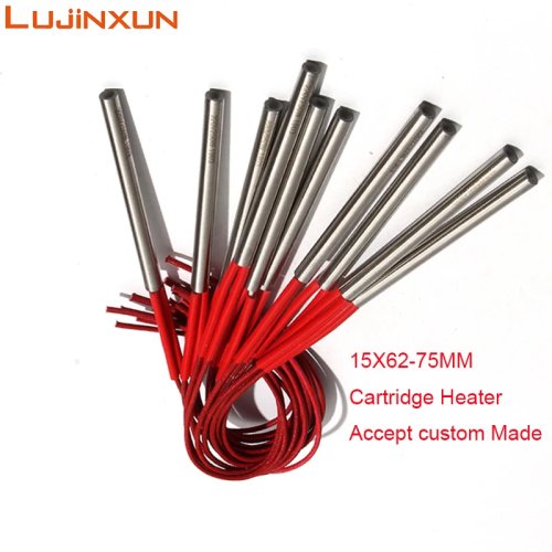 LUJINXUN Resistência de cartucho para molde de fundição injetada – 15mm x 62-75mm, 230-280W, 5 unidades