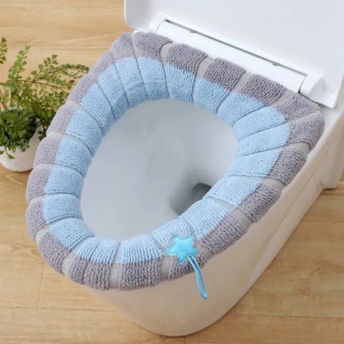 Süßer Cartoon-Toilettendeckel für Kinder – Gestrickt, tragbar, waschbar, kältefest, Training-Toilettensitz mit Griff