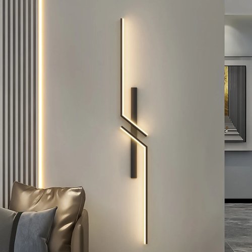 Moderne minimalistische LED-wandlamp, zwart-wit, binnenverlichting, op en neer licht voor woonkamer en slaapkamer