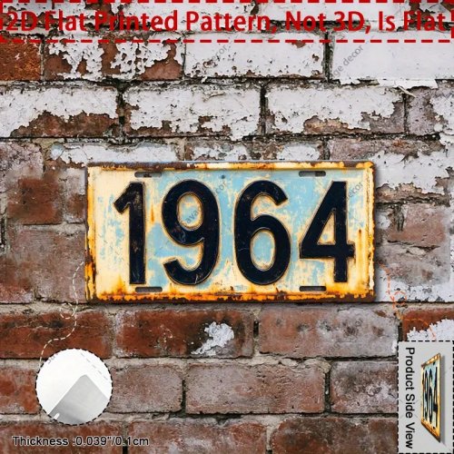 Винтажная металлическая табличка 1964 - 30,48 x 15,24 см, состаренный декор для стен, идеально для мужской пещеры