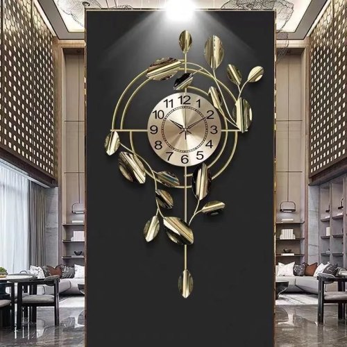 Đồng Hồ Treo Tường Kim Loại Lớn, Yên Tĩnh, Thẩm Mỹ, Sang Trọng, Sáng Tạo, Trang Trí Phòng Khách, Hành Lang, Nội Thất
