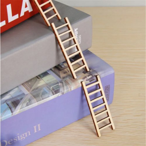 2 Piezas Escalera de Madera Mini para Jardín de Hadas, Miniaturas para Casa de Muñecas, Adorno Decorativo