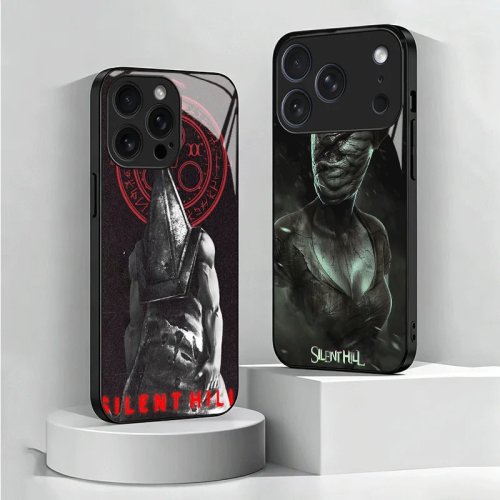 Silent Hill Horror Theme Panzerglas Handyhülle für iPhone 13 14 15 16 17 Pro Max 17E 16E 12 11 XS 7 Plus Air Stoßfest