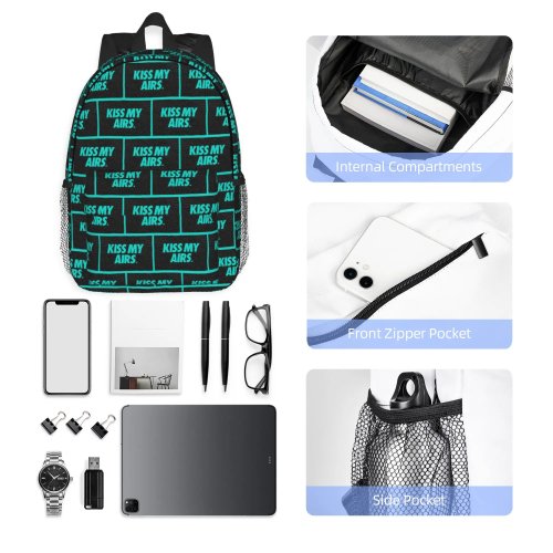 KISS MY AIRS Mochila de Gran Capacidad - Mochila Escolar para Hombres, Mujeres, Niños y Niñas