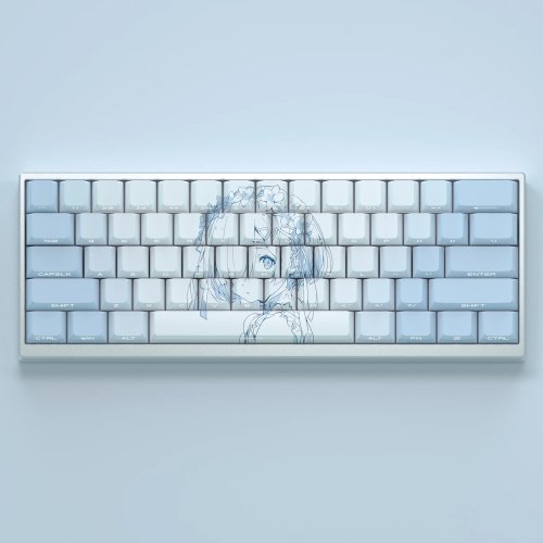130 Keycaps PBT Sublimacja Barwnikowa Niebieski Nadruk Boczny do Klawiatury Mechanicznej Cherry MX (AULA F75, Anne Pro 2, GK61)