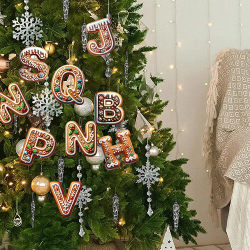 Décorations de Noël 26 Lettres DIY Suspension pour Sapin - Ornements de Noël Nouvel An Crèche