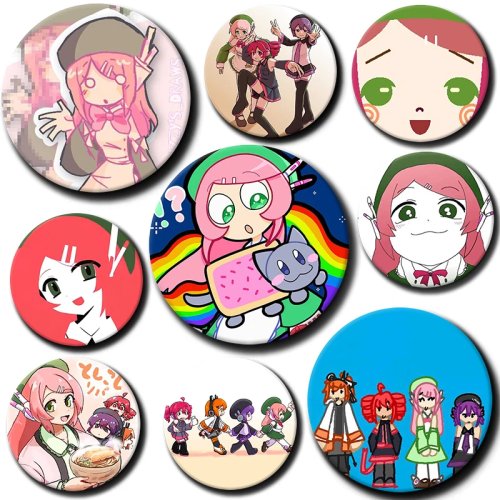 Schattige anime muziek badges - Momone Momo, Adachi Rei, Utane Uta Ronde broches voor tassen, sieraden accessoires cadeaus