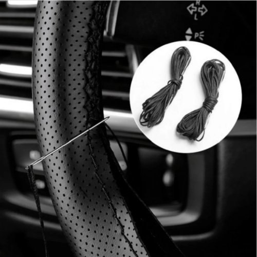 Housse de Volant Auto DIY, Similicuir avec Couture, Antidérapant, Accessoire Intérieur
