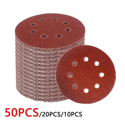 8 gaten 125mm Schuurpads, hout metaal slijpschijf, schuurmiddel polijstgereedschap, korrel 40/1000/2000