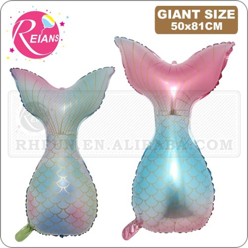 Balon Foil Ekor Putri Duyung Dekorasi Pesta Laut Ulang Tahun Anak & Baby Shower
