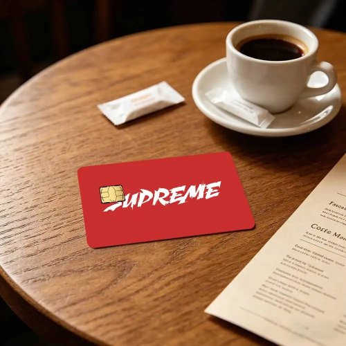 Set de 4 Stickers Aesthetic Supreme pour Cartes - Film déco pour Carte Bancaire, Carte de Bus