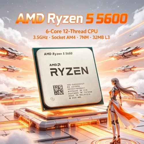 Prosesor Desktop AMD Ryzen 5 5600, 6 Core 12 Thread, 7nm, 32MB Cache L3, PCIe 4.0, Soket AM4