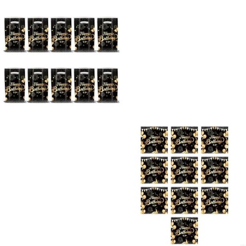 お祝い用の高級感のある黒と金の柄の使い捨てカトラリー