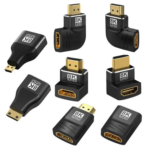 8K HDMI 2.1 어댑터 90/270도 직각 수-암 연장 커넥터 TV, 노트북, PC, 모니터용