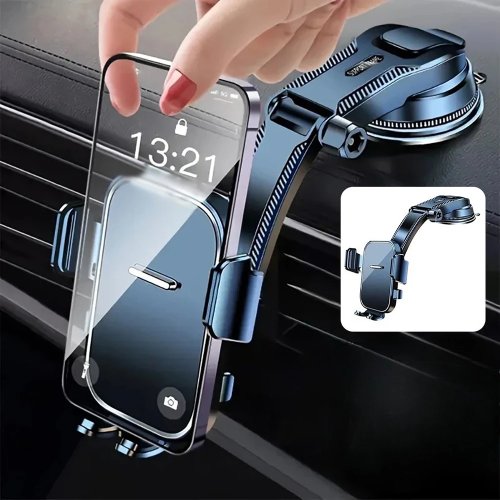 Universele autotelefoonhouder dashboardbevestiging 360° draaibaar zwaartekracht telefoonhouder met verlengstang beugel GPS-ondersteuning