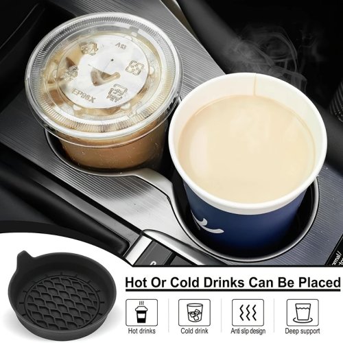 2 stuks Silicone bekerhouder voor in de auto, Universele anti-slip bekerhouder inzet, Stille bekerhouder pad voor auto-interieur
