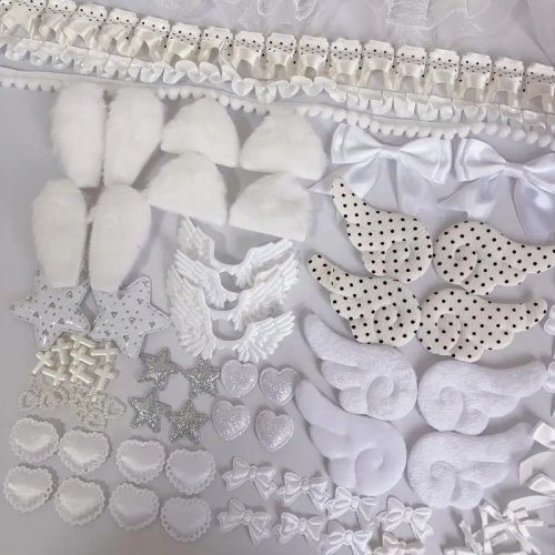 Kit d'appliqués en dentelle décorative DIY - Ensemble de garnitures Gothic Lolita avec nœuds pour cartes et sacs
