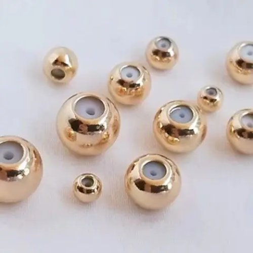 Набор DIY для браслета с бусинами-абакус золотого цвета 14K, силиконовыми заглушками и регулируемой цепочкой