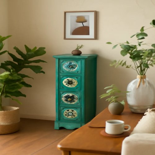 Retro Painted Wooden Narrow Entryway Storage Cabinet with Multi-Layer Waterproof High-Capacity Console for Bedroom