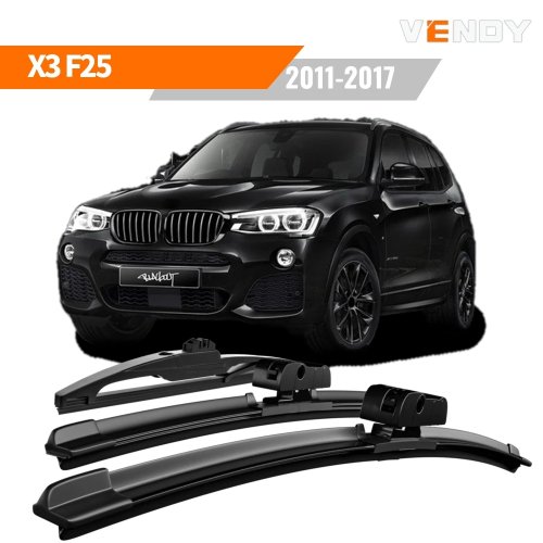 1 juego de escobillas limpiaparabrisas delanteras y traseras para BMW X3 F25 2011-2017 Goma de repuesto Accesorios de coche
