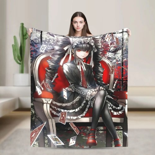 Anime Danganronpa Celestia Ludenberg Kuscheldecke – superweiche Fleecedecke für Couch, Bett, Büro, Reise – lustige Bettdecke