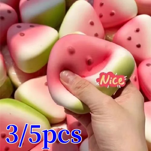 1/3/5st Squishy Watermeloen Fidget-speelgoed, anti-stress, langzaam rijzend, knijpen en knijpen