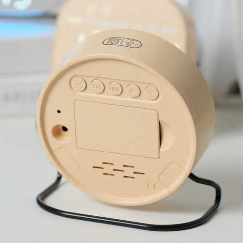 Despertador digital LED moderno com efeito madeira, display de data e temperatura, para quarto e secretária
