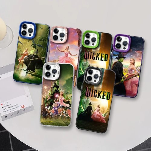 Custodia per iPhone 16 12 13 14 15 Pro Max Plus Y2K Film Wicked Part One Glinda con cerchio per fotocamera e cover laser