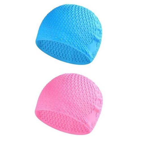 Cuffia da nuoto in silicone, taglia plus, alta elasticità, impermeabile, colore unito, resistente all'usura, per piscina, estate