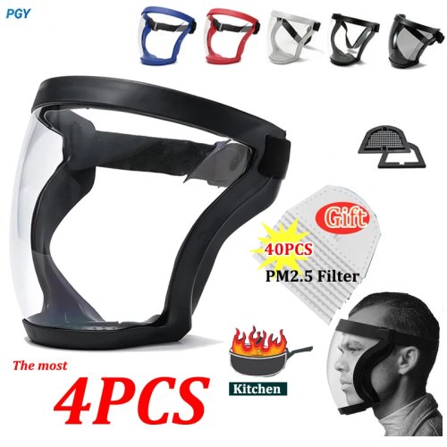 Pantalla facial transparente protectora contra salpicaduras para trabajo y exterior
