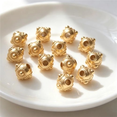 14K Gold Plated Retro Dragonfly Eye Spacer Loose Beads 5.5mm DIY Bracelet Earring Jewelry Findings