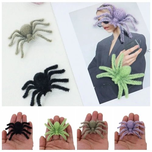 Araignée en peluche drôle pour Halloween - Araignée noire réaliste cartoon 3D artificielle jouet éducatif