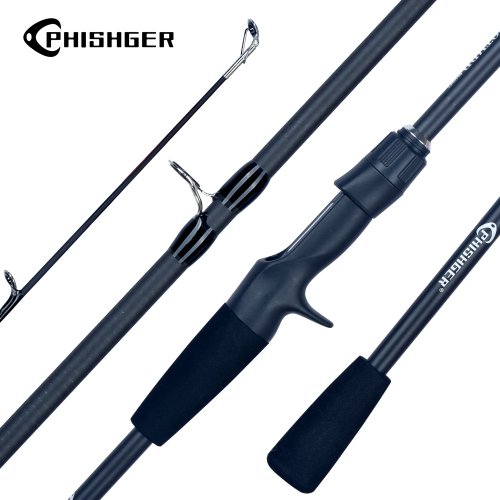PHISHGER Canne à pêche spinning casting carbone mini portable, poids de lancer 5-30g, action rapide ultralégère pour la truite