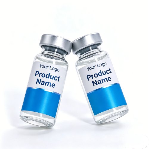 Adesivi in Vinile Impermeabili Personalizzati a Marchio Privato all'Ingrosso per Flaconi di Peptidi e Integratori da 3ml 5ml 10ml
