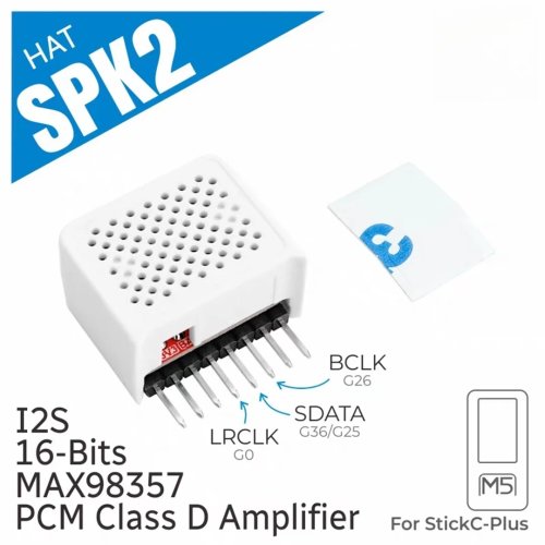 Enceinte Hat M5Stack SPK2 PLUS officielle avec circuit intégré amplificateur I2S MAX98357
