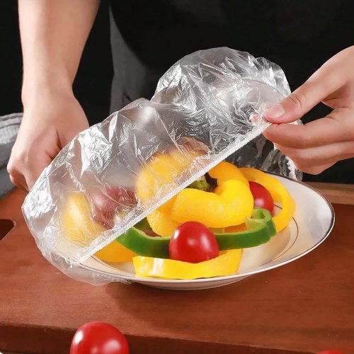100 Peças Capas Alimentares Elásticas Reutilizáveis para Frigorífico, Tampa Anti-poeira para Taças e Pratos