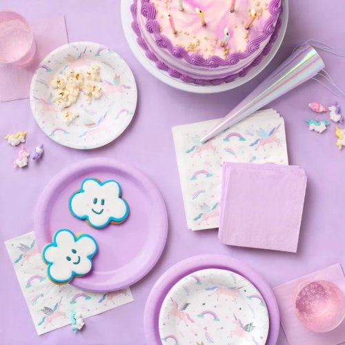 Gói 20 Đĩa Giấy 22 cm, Màu Tím Nhạt