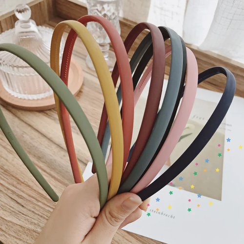 Tiara fina fosca antiderrapante com dentes para meninas, cores candy, acessório de cabelo coreano