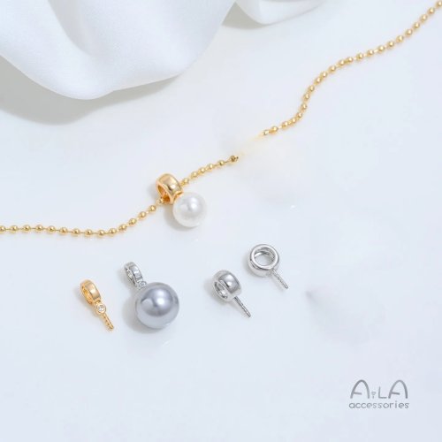 골드 도금 황동 지르콘 상감 원형 격자 무늬 진주용 빈 베젤 펜던트 DIY 액세서리 만들기