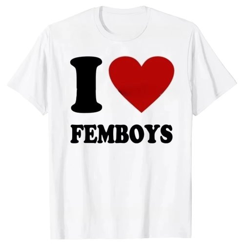 T-shirt drôle I Love Femboys imprimé pour homme femme tee-shirt graphique